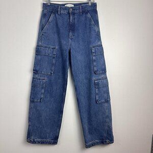 Aritzia Blue Wide Leg Jeans
